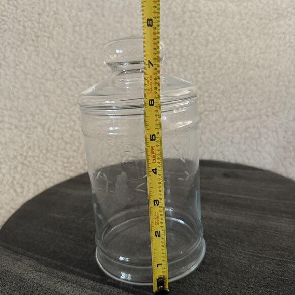 Vintage Princess House Heritage Apothecary 8” Canister W/ Lid Etched Crystal Jar - Picture 3 of 4